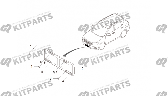 Панель под гос номер Haval H2