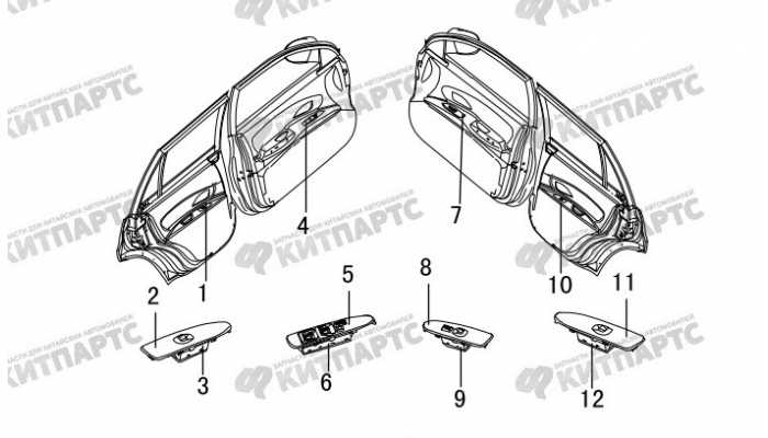 Кнопки стеклоподъемников Great Wall Hover H3